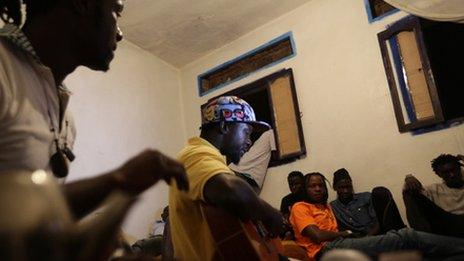 A group of sub-Saharan Africans hiding in Morocco