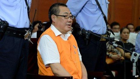 File photo: Yang Dacai at his trial at the Xi'an Intermediate People's Court in Xi'an, northwest China's Shaanxi Province, 30 August 2013