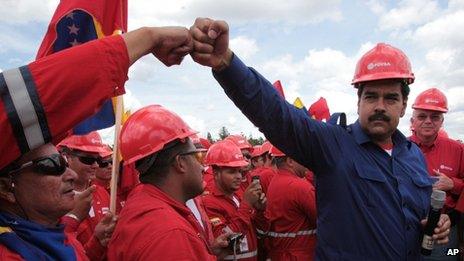 President Nicolas Maduro during a visit to the Orinoco oil belt in March 2013