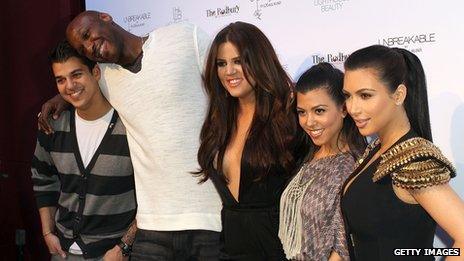 Rob Kardashian, Lamar Odom, Khloe Kardashian Kourtney Kardashian and Kim Kardashian