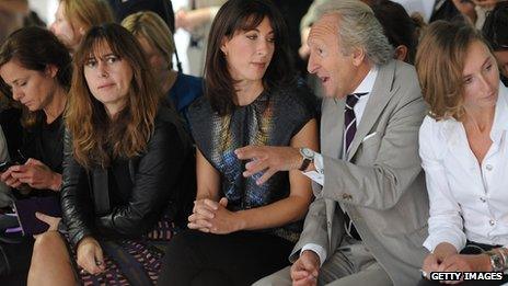 Alexandra Shulman, pictured left, on the front row of 2011 London Fashion Week