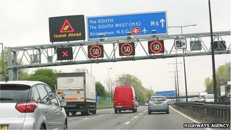 Managed motorway in the West Midlands