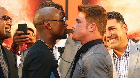 Floyd Mayweather and Saul Alvarez