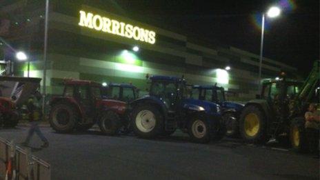 Farmers blockade Morrisons