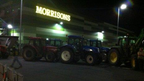 Farmers blockade Morrisons