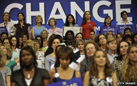 Supporters of Barack Obama in 2008 during his first campaign to become US president