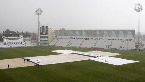 A wet Trent Bridge