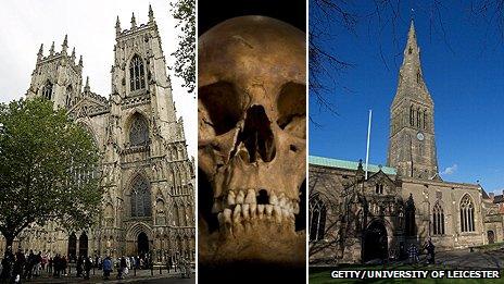 York Minster, Richard III's skull, Leicester Cathedral