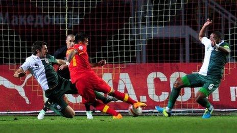 Ivan Trickovski puts Macedonia ahead against Wales