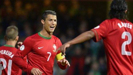 Ronaldo celebrates Portugal's opener