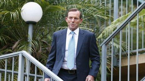 Prime Minister-elect Tony Abbott leaves his house in Sydney 8 September, 2013.