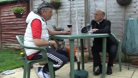 Brian Bond with Dr Martin Warner, Bishop of Chichester