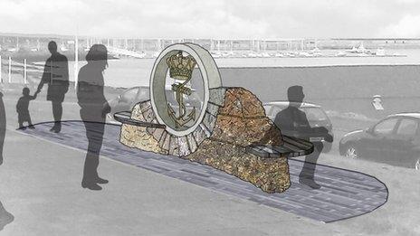 Design of the memorial to the Dutch Navy planned for Holyhead