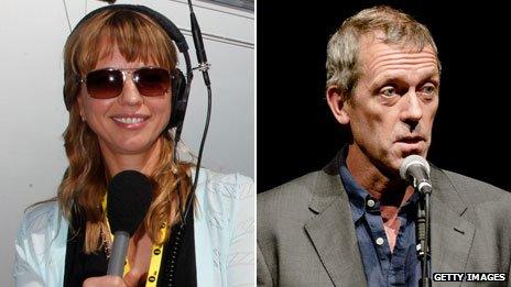 Sara Cox and Hugh Laurie