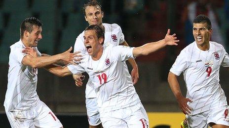 Mathias Janisch celebrates after scoring the winner