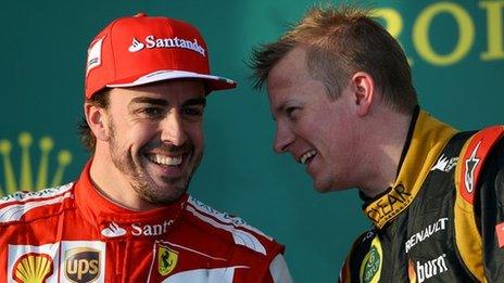 Fernando Alonso (left) and Kimi Raikkonen