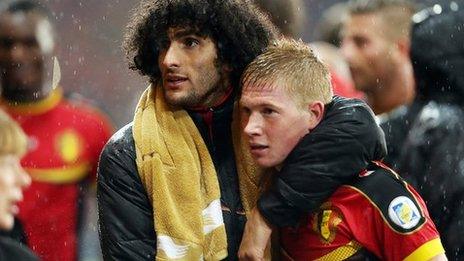 Marouane Fellaini and Kevin De Bruyne