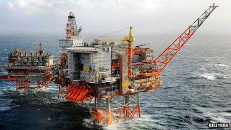 BP's offshore platforms in Valhall, an oil field in the Norwegian sector of the North Sea