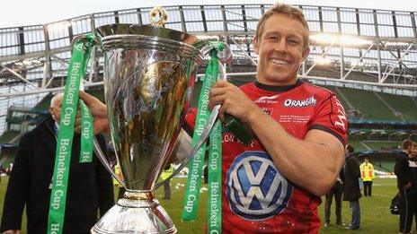 Jonny Wilkinson with the Heineken Cup