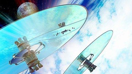 Conceptual image of space sunshields