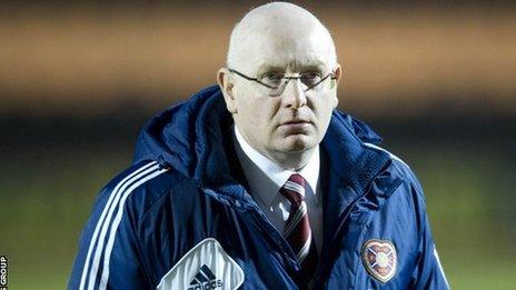 John McGlynn left Hearts in February