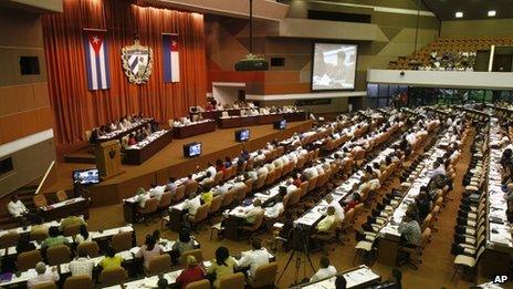 View of the inside of the National Assembly in Havana in July 2013