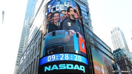 Nasdaq sign Facebook