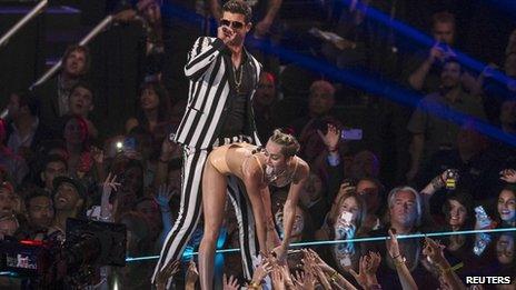 Miley Cyrus and Robin Thicke