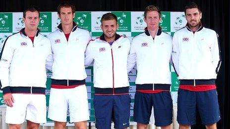 The Great Britain Davis Cup team prepare to face Croatia