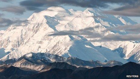 An undated photo shows Mount McKinley in Alaska