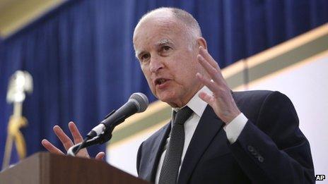 California Gov Jerry Brown in Sacramento, California on 29 May 2013