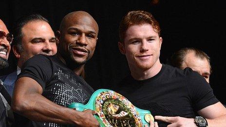 Floyd Mayweather and Saul Alvarez