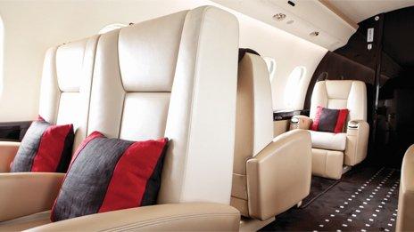 Interior of a VistaJet plane