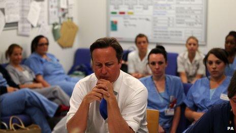 David Cameron at Salford Royal Hospital's A&E