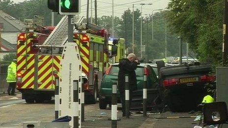 Man photographs aftermath of crash