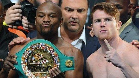 Floyd Mayweather and Saul Alvarez