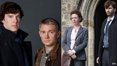 Sherlock (left) and Broadchurch