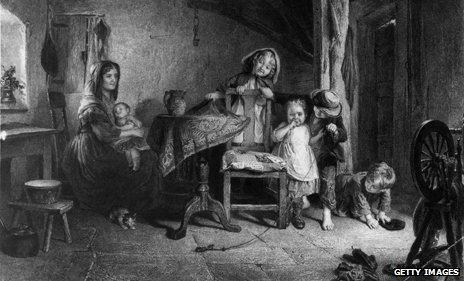 Idealised depiction of family life in 1700s