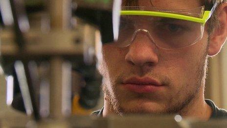 An apprentice at Siemens's training centre, Berlin