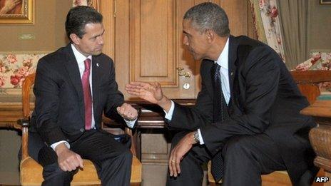 Enrique Pena Nieto and Obama, St Petersburg