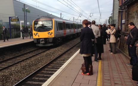 Commuters on the platform