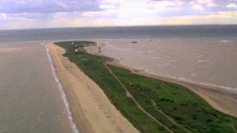 Aerial view of Spurn Point