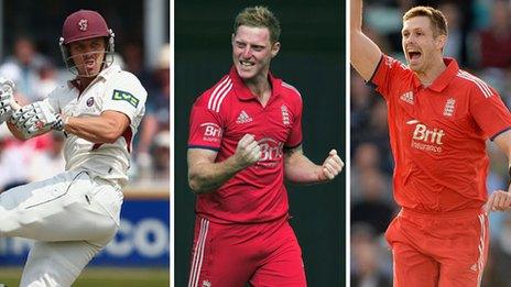 Nick Compton, Ben Stokes and Boyd Rankin