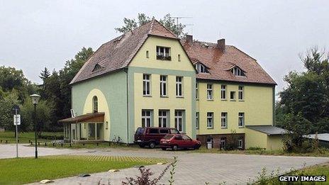 House in Templin, eastern Germany, where Angela Merkel lived with her family on the second floor