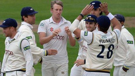 Yorkshire celebrate against Middlesex