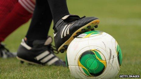 File photo: foot on a football