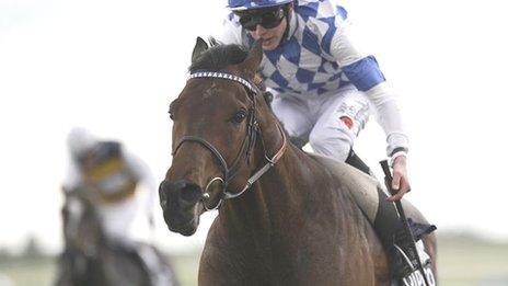 Al Kazeem ridden by James Doyle in the colours of Welsh owner John Deer