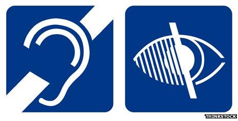 Symbols for deafness and blindness