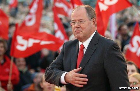 Peer Steinbrueck at a rally in Berlin, 16 September