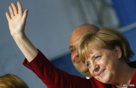 Angela Merkel campaigning in Fulda, central Germany, 19 September